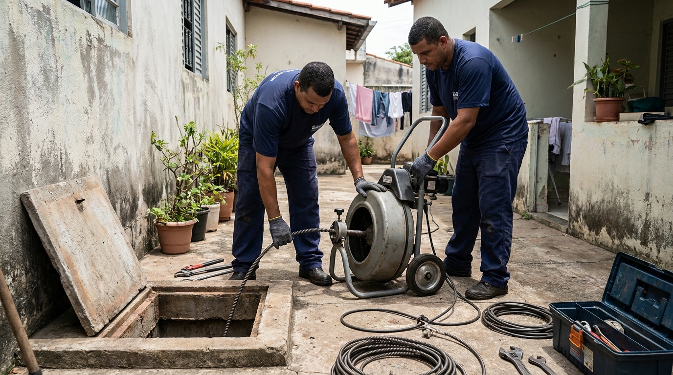 Desentupimento de rede de esgoto em Natal‑RN