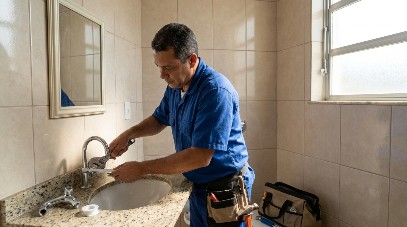 Instalação de torneira de banheiro em Natal‑RN
