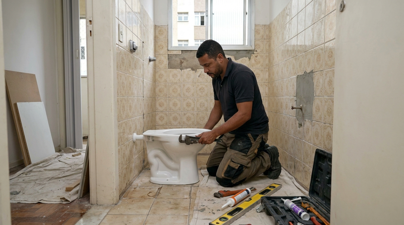 Instalação de vaso sanitário profissional em Natal‑RN