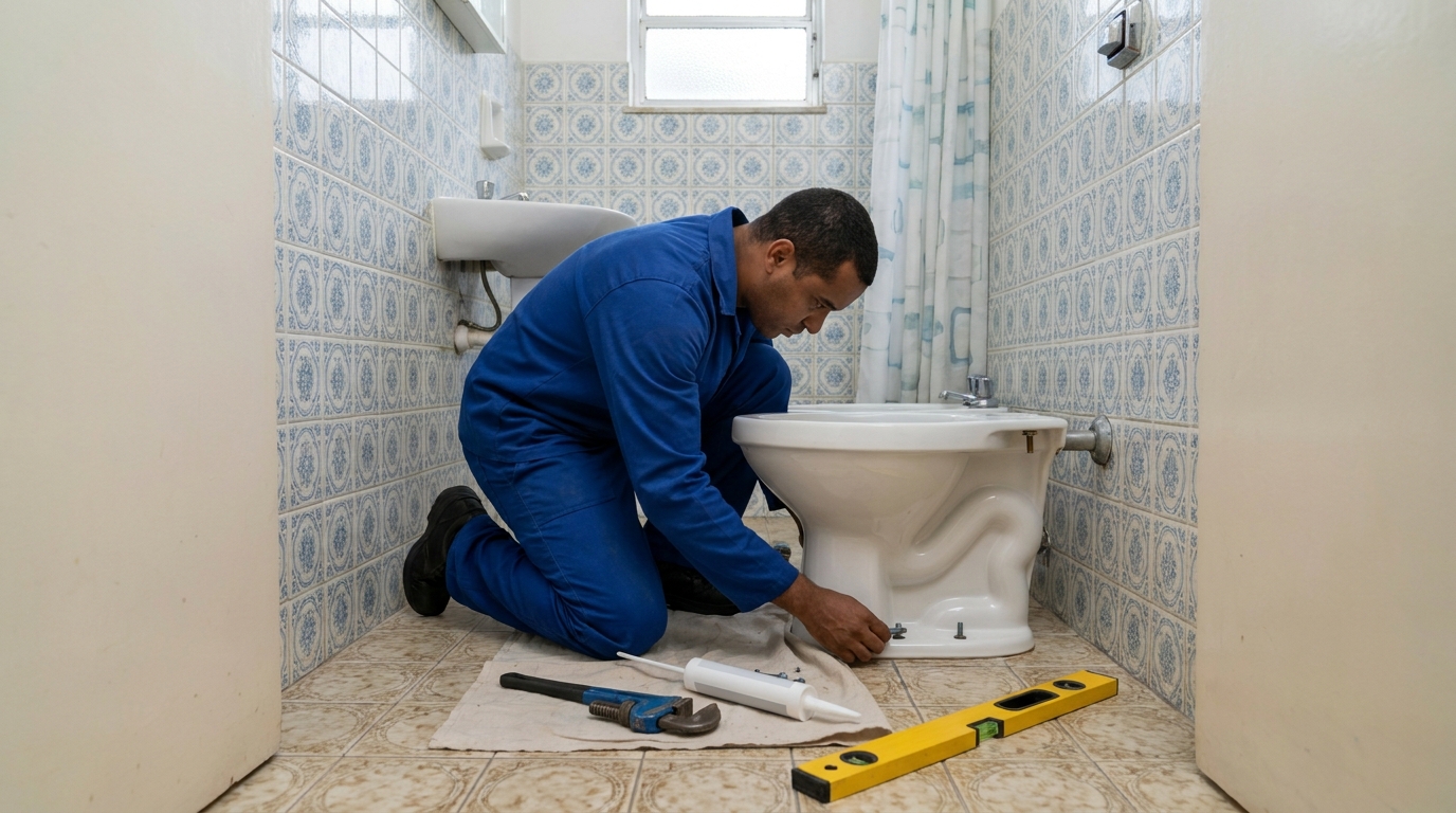 Instalação de vaso sanitário residencial em Natal‑RN